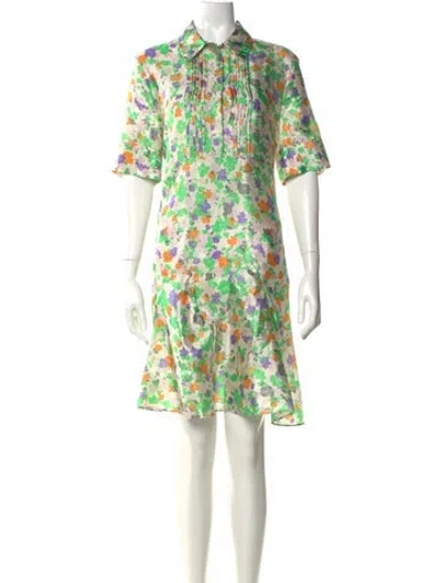 Pre-owned Baum Und Pferdgarten Floral Print Knee-length Dress In Neutral