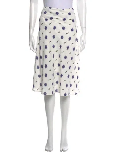 Pre-owned Baum Und Pferdgarten Floral Print Knee-length Skirt In White