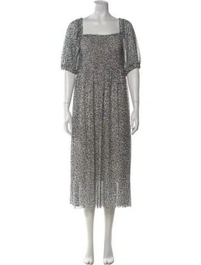 Pre-owned Baum Und Pferdgarten Floral Print Long Dress In Gray