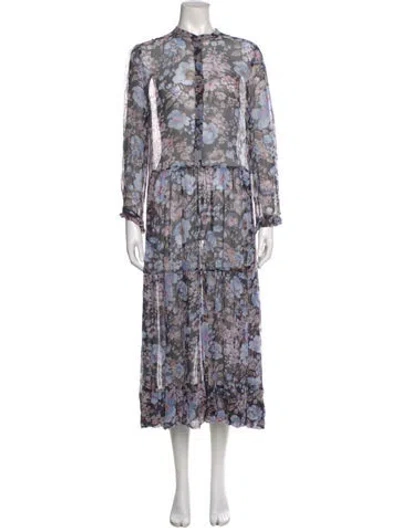 Pre-owned Baum Und Pferdgarten Floral Print Long Dress In Multi