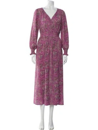 Pre-owned Baum Und Pferdgarten Floral Print Long Dress In Purple