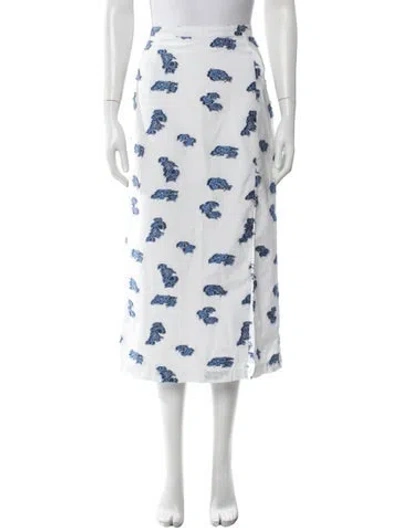 Pre-owned Baum Und Pferdgarten Floral Print Long Skirt In White