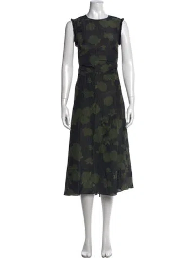 Pre-owned Baum Und Pferdgarten Floral Print Midi Length Dress In Black