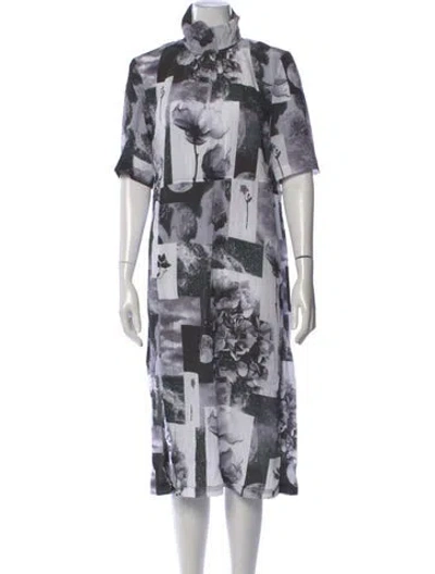 Pre-owned Baum Und Pferdgarten Floral Print Midi Length Dress In Black