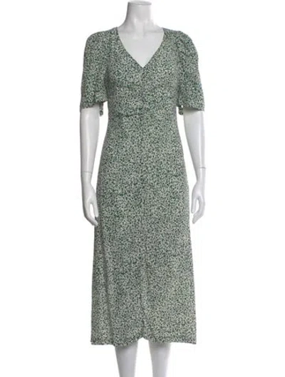 Pre-owned Baum Und Pferdgarten Floral Print Midi Length Dress In Blue