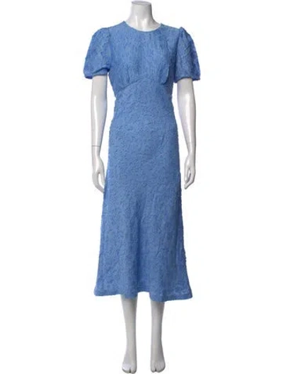 Pre-owned Baum Und Pferdgarten Floral Print Midi Length Dress In Blue