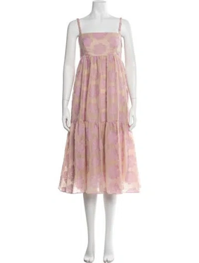 Pre-owned Baum Und Pferdgarten Floral Print Midi Length Dress In Pink