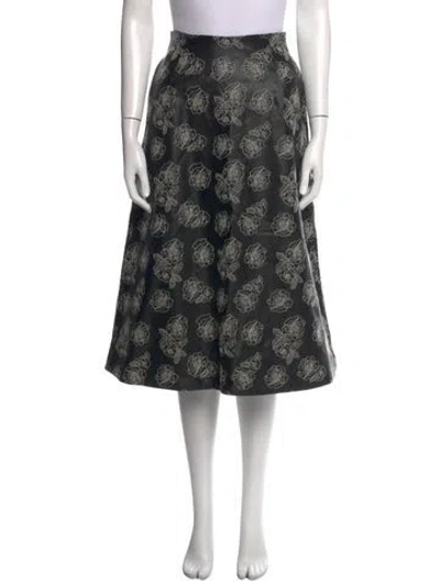 Pre-owned Baum Und Pferdgarten Floral Print Midi Length Skirt In Black