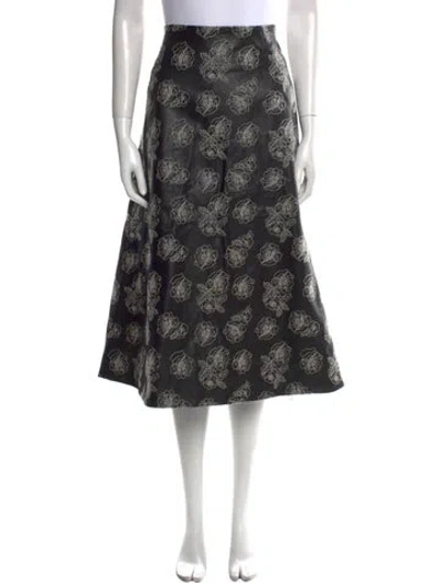 Pre-owned Baum Und Pferdgarten Floral Print Midi Length Skirt In Black