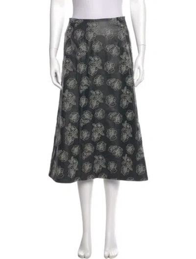 Pre-owned Baum Und Pferdgarten Floral Print Midi Length Skirt In Black