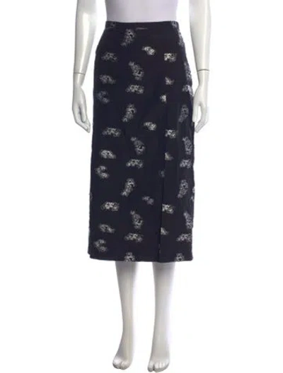 Pre-owned Baum Und Pferdgarten Floral Print Midi Length Skirt In Blue