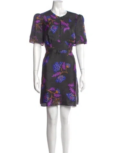 Pre-owned Baum Und Pferdgarten Floral Print Mini Dress In Black