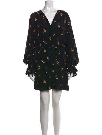 Pre-owned Baum Und Pferdgarten Floral Print Mini Dress In Black