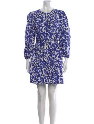 Pre-owned Baum Und Pferdgarten Floral Print Mini Dress In Blue
