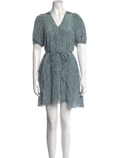 Pre-owned Baum Und Pferdgarten Floral Print Mini Dress In Blue