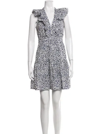 Pre-owned Baum Und Pferdgarten Floral Print Mini Dress In Blue