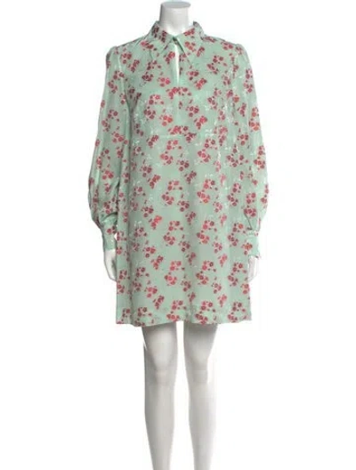 Pre-owned Baum Und Pferdgarten Floral Print Mini Dress In Green