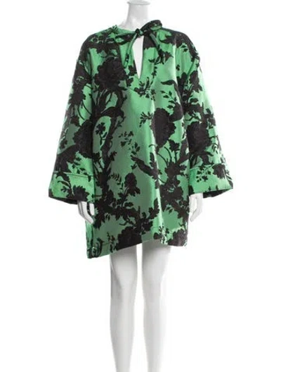 Pre-owned Baum Und Pferdgarten Floral Print Mini Dress In Green