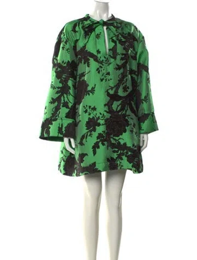 Pre-owned Baum Und Pferdgarten Floral Print Mini Dress In Green