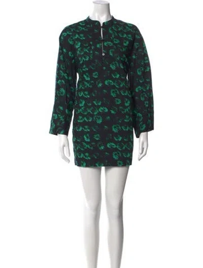 Pre-owned Baum Und Pferdgarten Floral Print Mini Dress In Green
