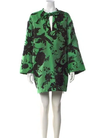 Pre-owned Baum Und Pferdgarten Floral Print Mini Dress In Green