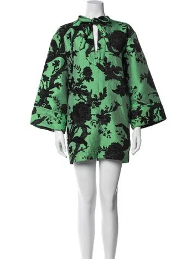 Pre-owned Baum Und Pferdgarten Floral Print Mini Dress In Green