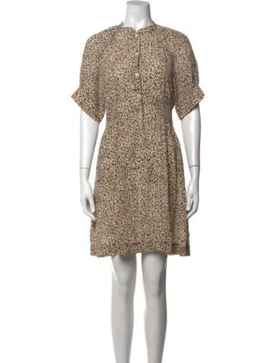 Pre-owned Baum Und Pferdgarten Floral Print Mini Dress In Neutrals