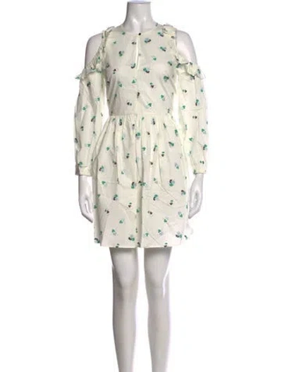 Pre-owned Baum Und Pferdgarten Floral Print Mini Dress W/ Tags In White