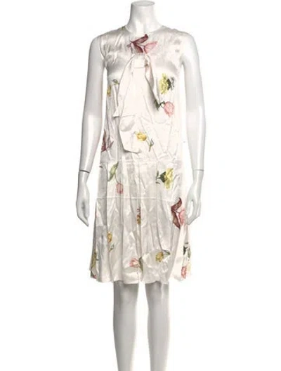 Pre-owned Baum Und Pferdgarten Floral Print Mini Dress In White