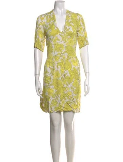 Pre-owned Baum Und Pferdgarten Floral Print Mini Dress In Yellow