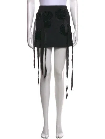 Pre-owned Baum Und Pferdgarten Floral Print Mini Skirt In Black