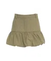 Baum Und Pferdgarten Gathered Ruffle Hem Mini Skirt In Textured Recycled Fabric In Green
