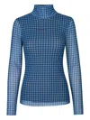 Baum Und Pferdgarten Gingham Turtleneck Top In Blue
