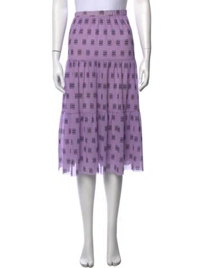 Pre-owned Baum Und Pferdgarten Graphic Print Midi Length Skirt In Purple