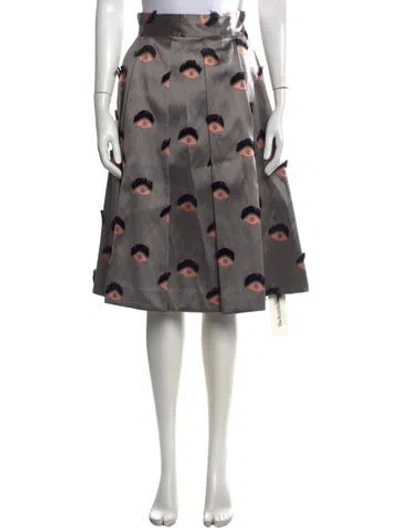 Pre-owned Baum Und Pferdgarten Graphic Print Midi Length Skirt In Silver
