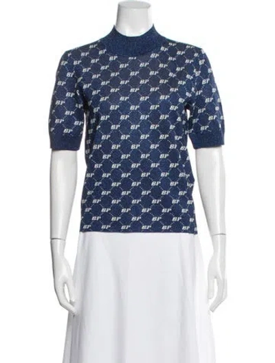 Pre-owned Baum Und Pferdgarten Graphic Print Mock Neck Top W/ Tags In Multi