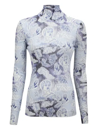 Baum Und Pferdgarten Graphic-print Turleneck Top In Blue