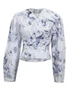 Baum Und Pferdgarten Graphic-print Wrap Blouse In Blue
