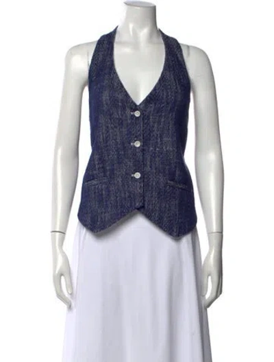 Pre-owned Baum Und Pferdgarten Halterneck Sleeveless Top W/ Tags In Blue