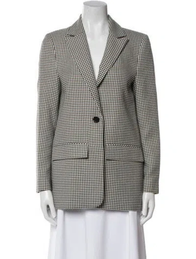 Pre-owned Baum Und Pferdgarten Houndstooth Print Blazer In White