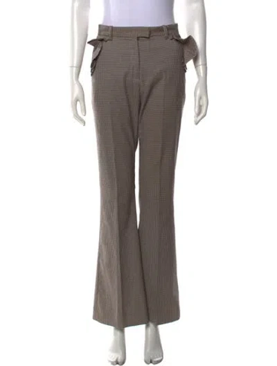 Pre-owned Baum Und Pferdgarten Houndstooth Print Flared Pants In Brown