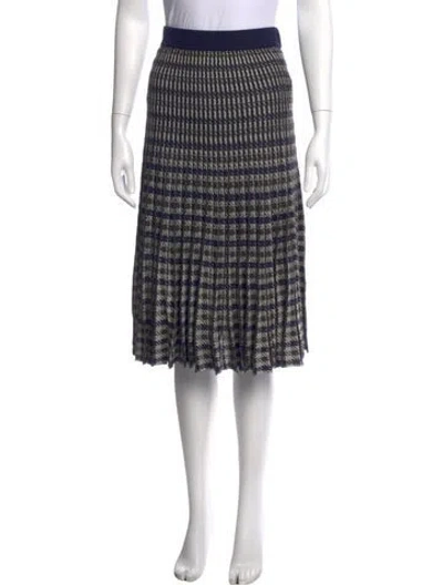 Pre-owned Baum Und Pferdgarten Houndstooth Print Midi Length Skirt W/ Tags In Blue