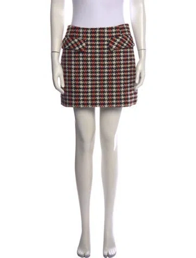 Pre-owned Baum Und Pferdgarten Houndstooth Print Mini Skirt In Multicolor