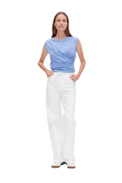 Baum Und Pferdgarten Jaliyah Wrap Top In Wedgewood Blue In Multi