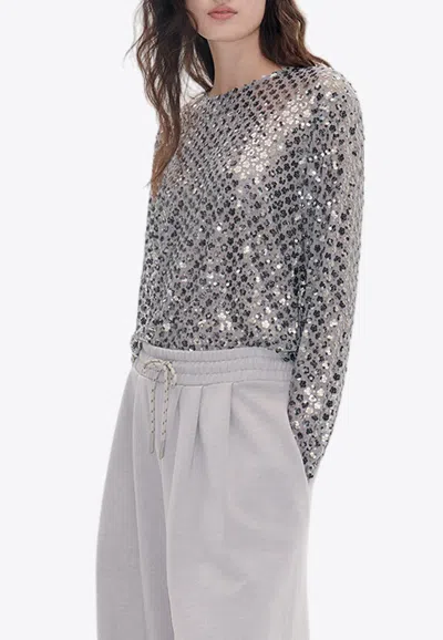 Baum Und Pferdgarten Jasmin Sequined Top In Silver