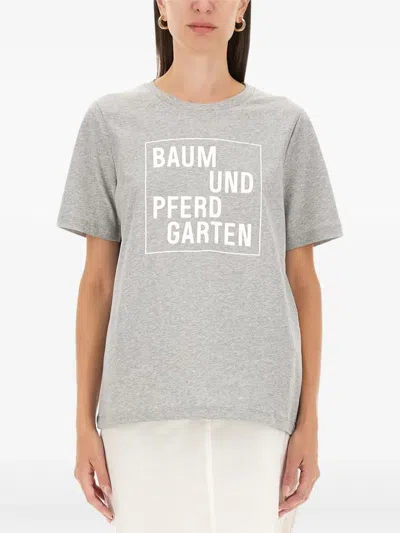 Baum Und Pferdgarten Jawo Logo Organic-cotton T-shirt In Gray
