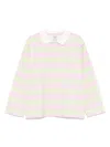 Baum Und Pferdgarten Jeanne Long-sleeve Striped Polo Top In Pink