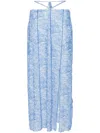 Baum Und Pferdgarten Jessy Rose-print Semi-sheer Midi Skirt In Blue