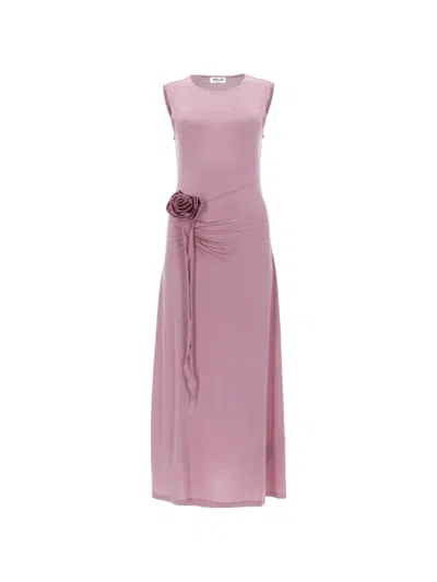 Baum Und Pferdgarten Jitske Floral-appliqué Ruched Maxi Dress In Pink