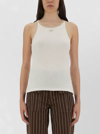 Baum Und Pferdgarten Joly Top Contrast Trim Ribbed Texture In White